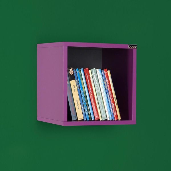 Skye Decor, Raf-033-Uu-1, Mensola Da Parete, Viola, 100 % Pannello Di Legno Rivestito Di Melamina, 33 X 19 X 33 Cm-image