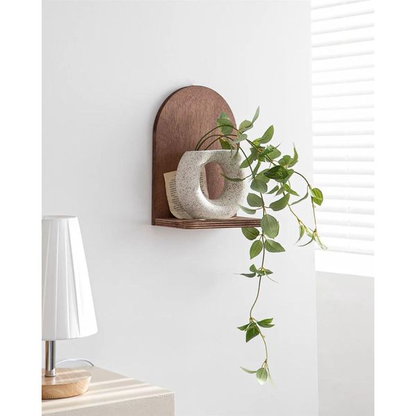 Skye Decor, Raf261, Mensola Da Parete, Noce, 100 % Legno Spar, 16 X 26 X 9 Cm-image