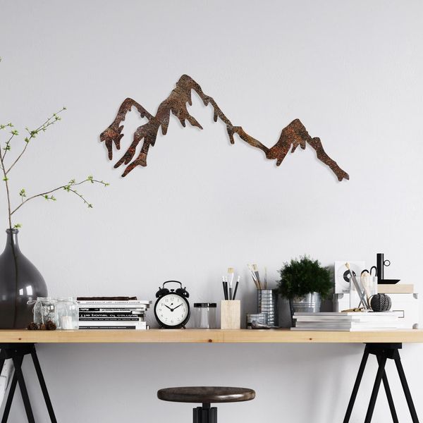 Wallity, Rusty Mountain, Decorazione Murale, Anticatura, Metallo, 45 X 70 Cm-image