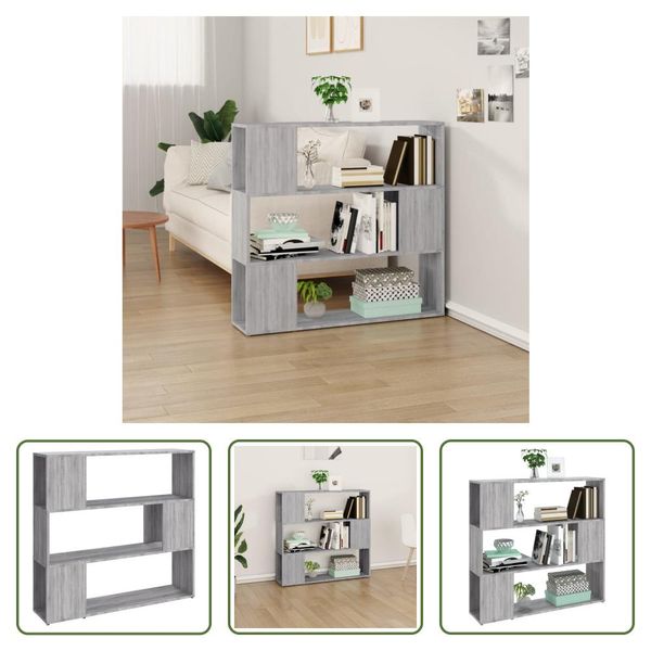 The Living Store Libreria/Divisorio Grigio Sonoma 100X24X94 Cm-image
