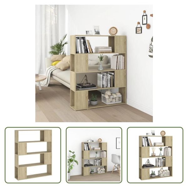 The Living Store Libreria Divisorio Per Ambienti Rovere Sonoma 100X24X124 Cm-image