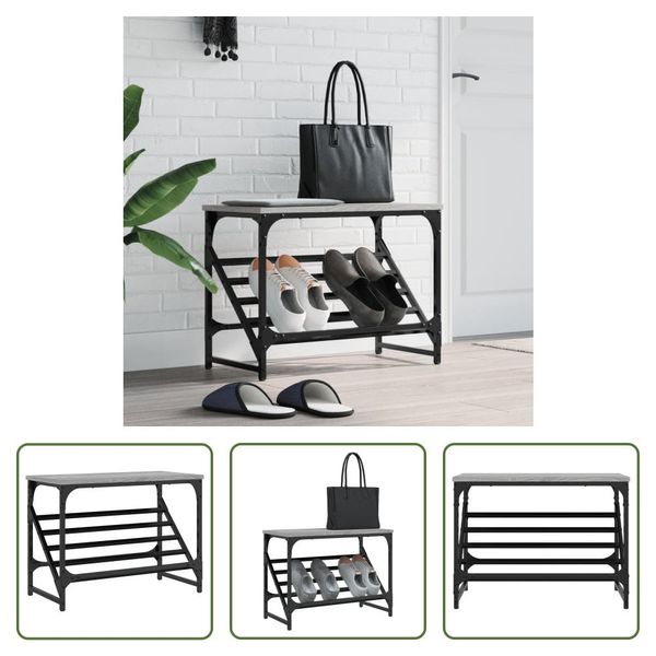 The Living Store Scarpiera Grey Sonoma 60X30X45 Cm Materiale A Base Di Legno-image