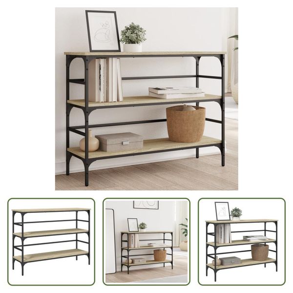 The Living Store Tavolo Consolle Rovere Sonoma 100X32X75 Cm Materiale A Base Di Legno-image