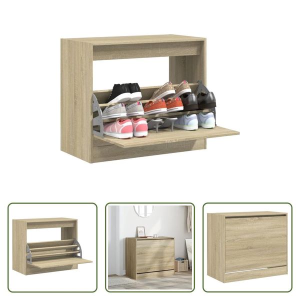 The Living Store Scarpiera Rovere Sonoma 80X42X69 Cm Materiale Legno-image