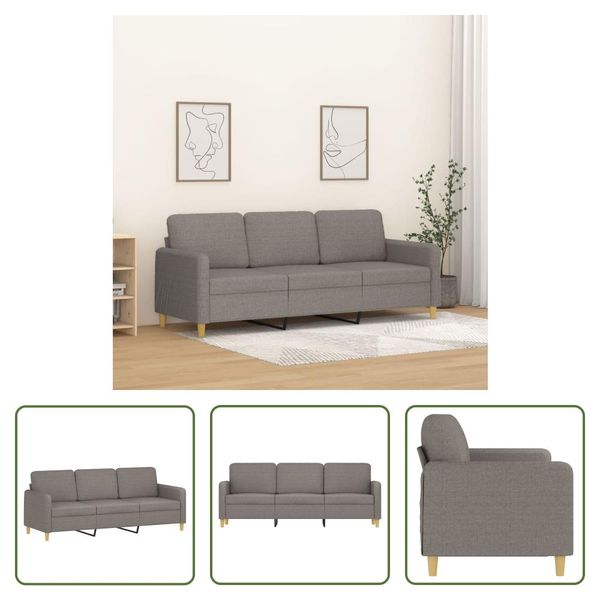 The Living Store Divano 3 Posti Taupe 180 Cm In Tessuto-image