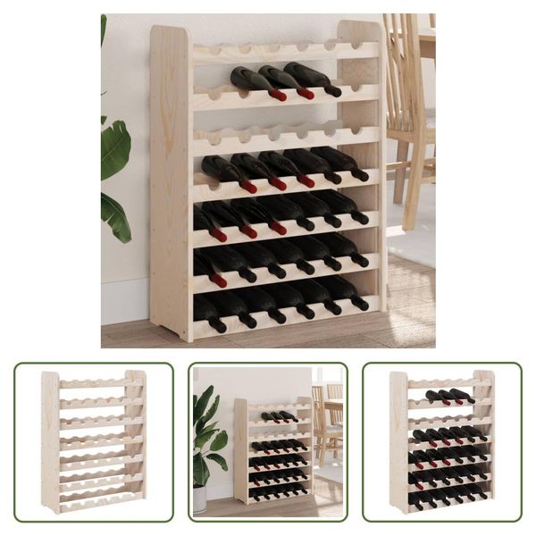 Portabottiglie The Living Store 67,5X25X87 Cm In Legno Di Pino Massiccio-image