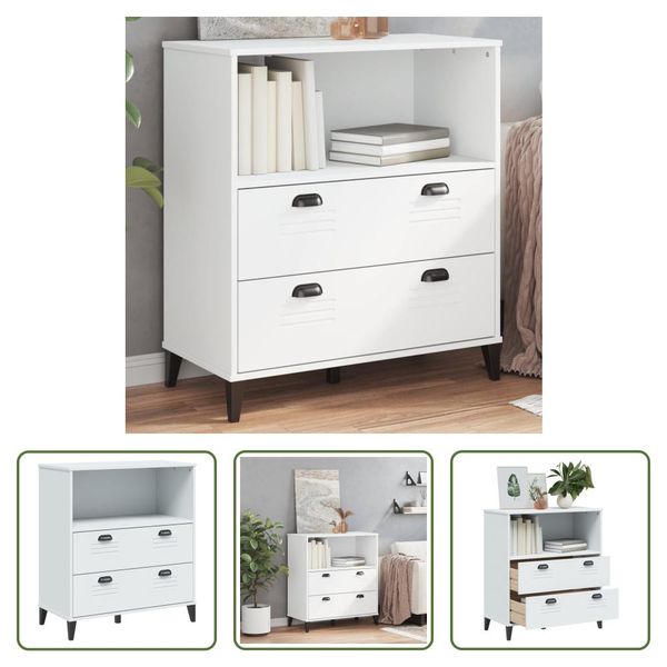The Living Store Libreria Viken Bianco 80X40X90 Cm Materiale A Base Di Legno-image