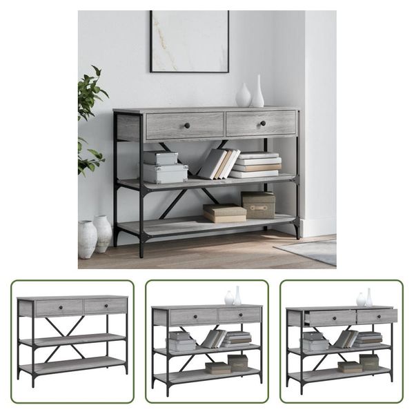 The Living Store Consolle Con Cassetti E Ripiani Grey Sonoma-image
