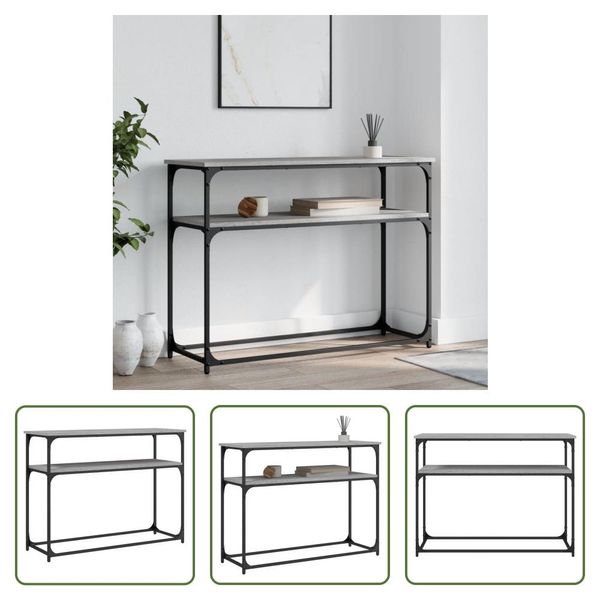 The Living Store Consolle Grigia Sonoma 100X35,5X75 Cm Materiale A Base Di Legno-image
