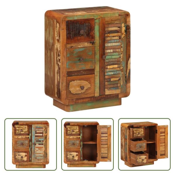 The Living Store Credenza Con 3 Cassetti 55X30X70 Cm In Legno Massiccio Antico-image