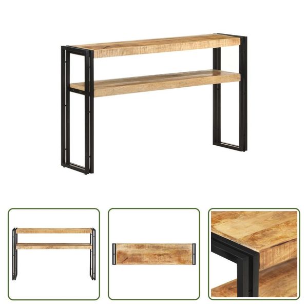 The Living Store Consolle 120X30X75 Cm Legno Di Mango Grezzo-image