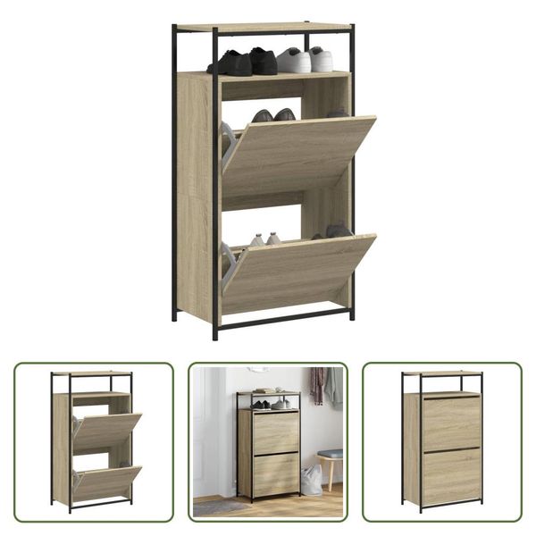 The Living Store Scarpiera Rovere Sonoma 60X34X112 Cm Materiale Legno-image