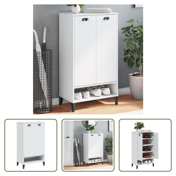 The Living Store Scarpiera Viken Bianco Materiale In Legno-image