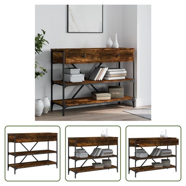 The Living Store Consolle Con Cassetti E Ripiani In Rovere Fumé-image