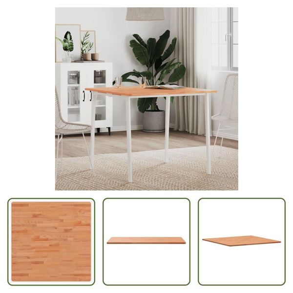 The Living Store Piano D'appoggio Quadrato 80X80X1,5 Cm In Legno Massiccio Di Faggio-image