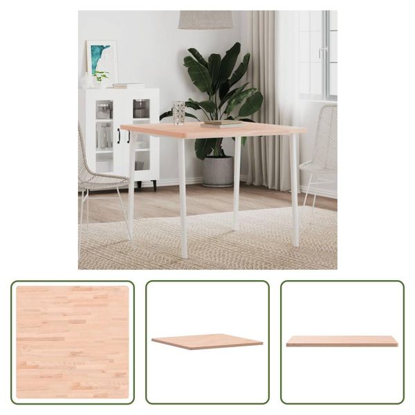 The Living Store Piano D'appoggio Quadrato 80X80X2,5 Cm In Legno Massiccio Di Faggio-image