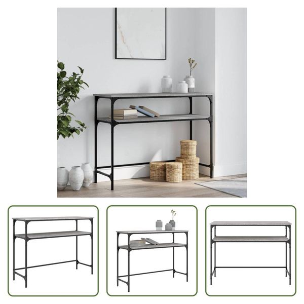 The Living Store Consolle Grigia Sonoma 100X35,5X75 Cm Materiale A Base Di Legno-image
