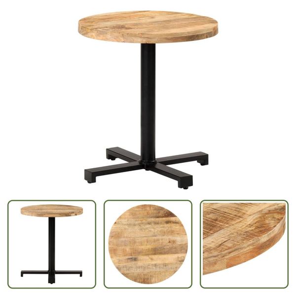 The Living Store Tavolo Da Bistrot Rotondo Ø70X75 Cm Legno Di Mango Grezzo-image