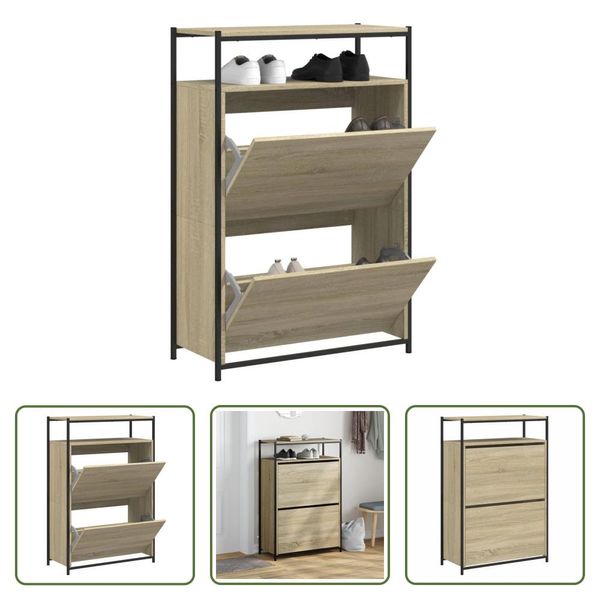 The Living Store Scarpiera Rovere Sonoma 75X34X112 Cm Materiale Legno-image