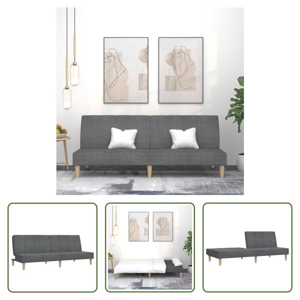 The Living Store Divano Letto 2 Posti In Tessuto Grigio Chiaro-image