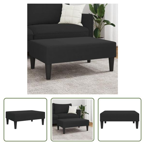 The Living Store Sgabello Nero 77X55X31 Cm In Velluto-image