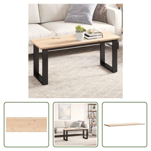 The Living Store Piano D'appoggio 110X40X1,7 Cm Rettangolare In Legno Di Pino Massiccio-image