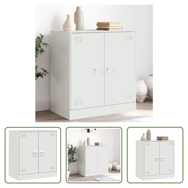 The Living Store Madia Bianca 67X39X73 Cm Acciaio-image