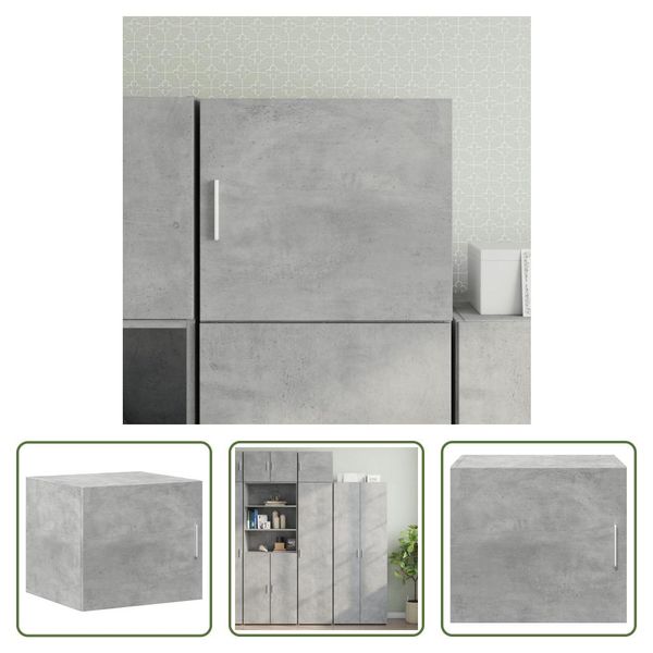 The Living Store Armadio A Muro Grigio Cemento 45X42,5X40 Cm Materiale Legno-image