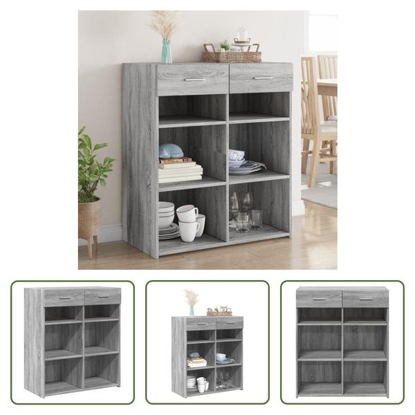The Living Store Credenza Grigio Sonoma 80X42,5X93 Cm Materiale Legno-image