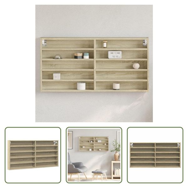 Vetrina The Living Store Rovere Sonoma 100X8,5X50 Cm Materiale In Legno-image