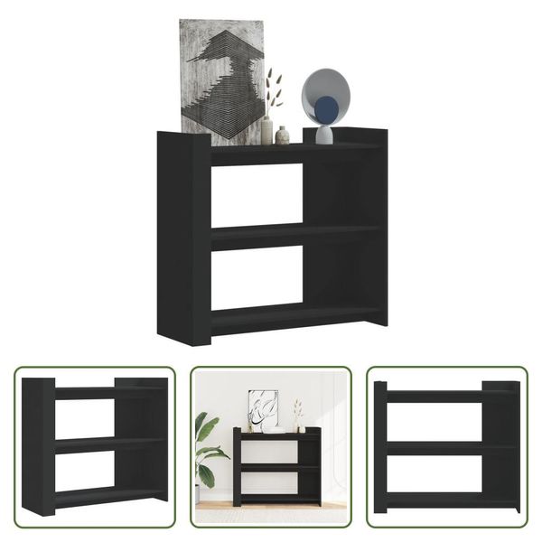 The Living Store Consolle Nera 100X35X90 Cm In Materiale Ligneo-image