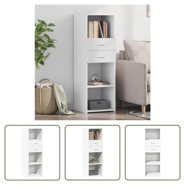 The Living Store Credenza Bianca 40X42,5X124 Cm Materiale A Base Di Legno-image