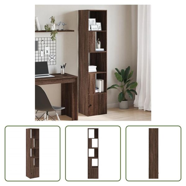 The Living Store Libreria Effetto Rovere Marrone 40X36X189 Cm Materiale A Base Di Legno-image