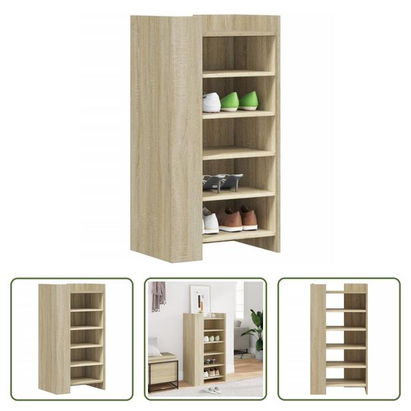 The Living Store Scarpiera In Rovere Sonoma 52X37,5X100 Cm Materiale In Legno-image