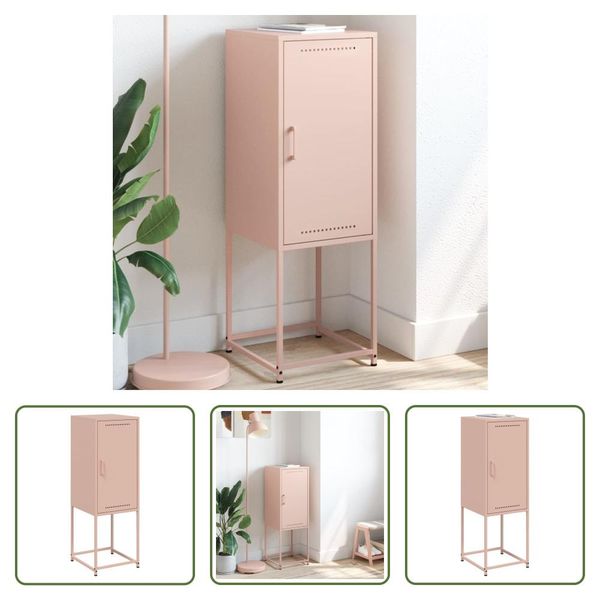 The Living Store Credenza Rosa 36X39X107 Cm Stahl-image