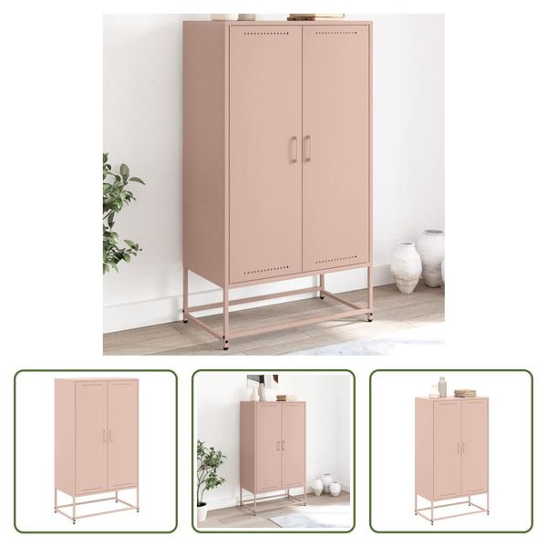 The Living Store Credenza Rosa 68,5X38,5X123,5 Cm Stahl-image