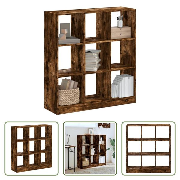 The Living Store Libreria In Rovere Fumé 102X32X108 Cm Materiale In Legno-image