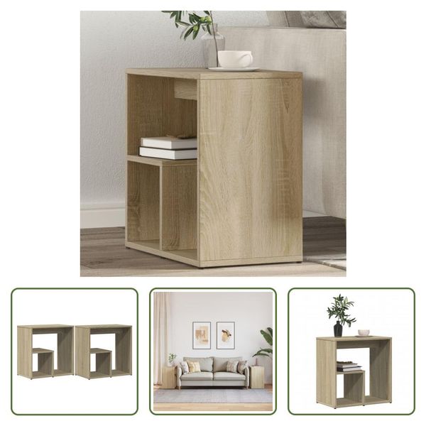 The Living Store Tavolini 2 Pz. Rovere Sonoma 50X30X50 Cm Materiale A Base Di Legno-image