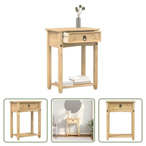 The Living Store Consolle 55X35X73 Cm In Legno Di Pino Massiccio-image