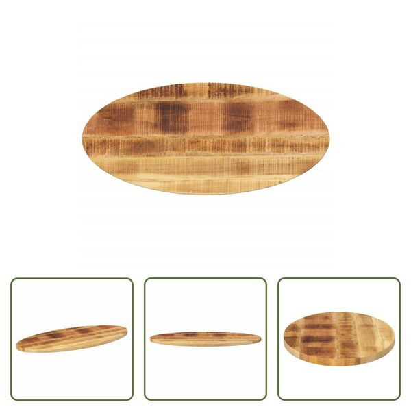 The Living Store Piano D'appoggio 100X40X2,5 Cm Ovale In Legno Massiccio Di Mango-image