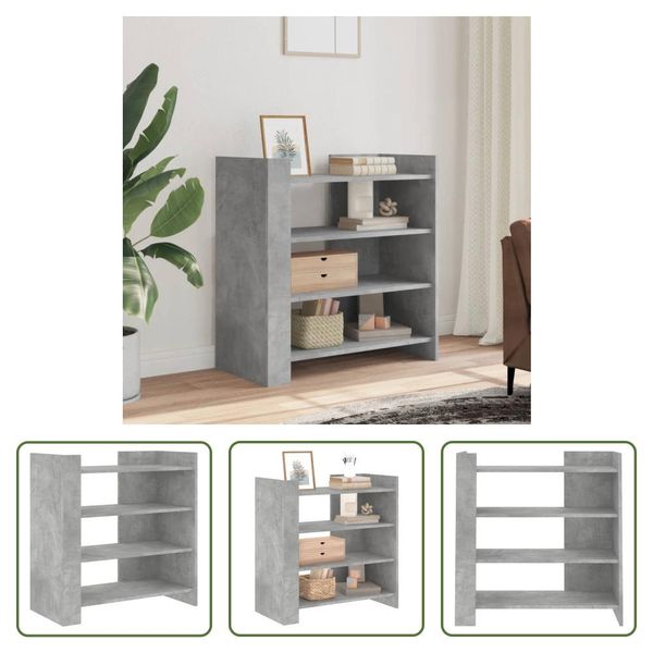 The Living Store Credenza Cemento Grigio 73,5X35X75 Cm Materiale A Base Di Legno-image