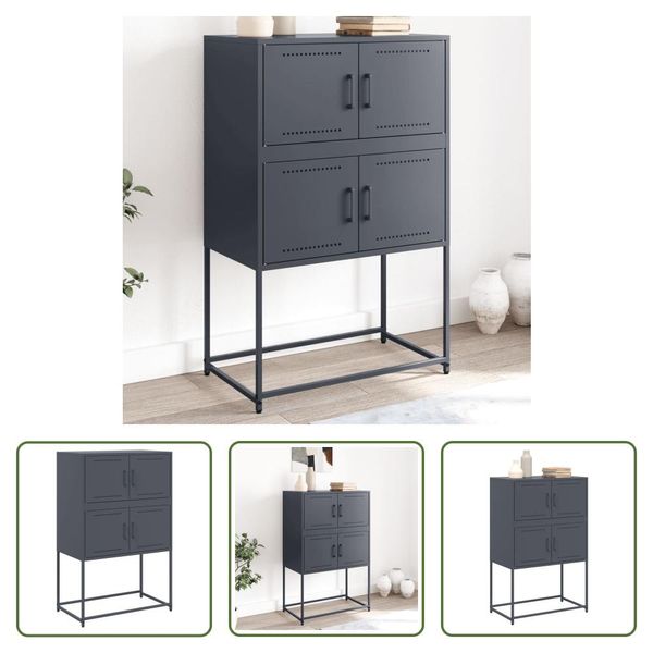 The Living Store Credenza Anthrazit 68,5X38,5X107 Cm Stahl-image