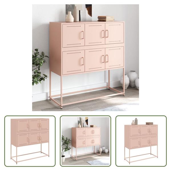 The Living Store Madia Rosa 100,5X39X107 Cm Acciaio Laminato A Freddo-image