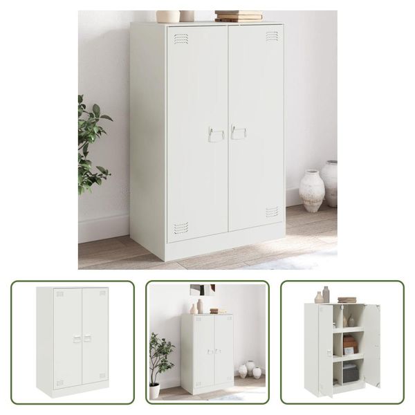 The Living Store Madia Bianca 67X39X107 Cm Acciaio-image