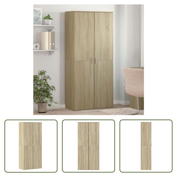 The Living Store Scarpiera Rovere Sonoma 80X39X178 Cm Materiale In Legno-image