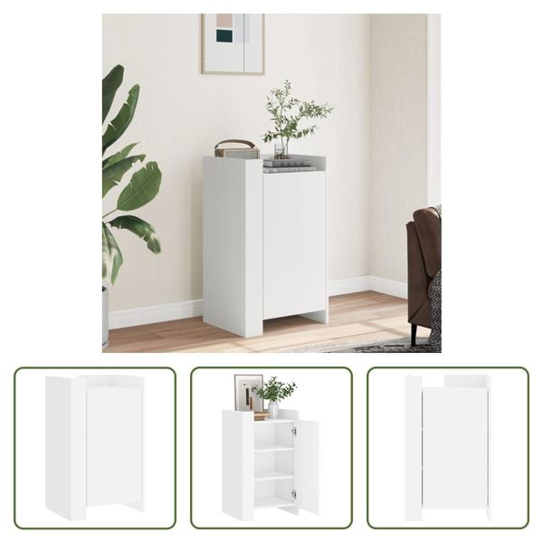 The Living Store Madia Bianca 45X35X75 Cm Materiale A Base Di Legno-image