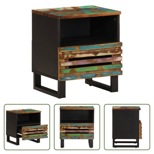 The Living Store Comodino 40X34X46 Cm In Legno Massiccio Antico-image