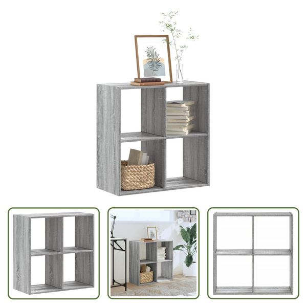 The Living Store Libreria Grigio Sonoma 68,5X32X68,5 Cm Materiale A Base Di Legno-image