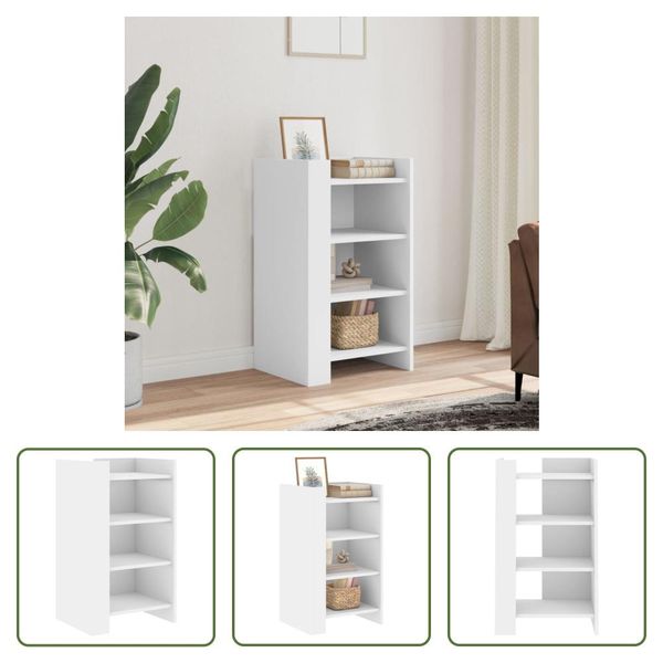 The Living Store Madia Bianca 45X35X75 Cm Materiale A Base Di Legno-image