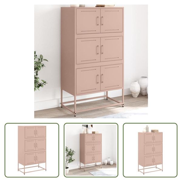 The Living Store Madia Rosa 68,5X38,5X123,5 Cm Acciaio-image